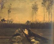 Vincent Van Gogh Landscape at Dusk (nn04) painting